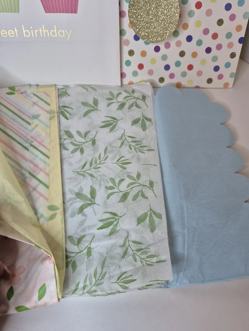 Floral Gift Bags and Tissue Wrapping Lot for Any Occaision and one Birthday